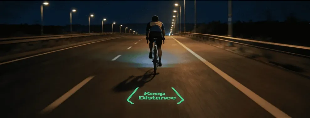 Keep Distance safety projection on road