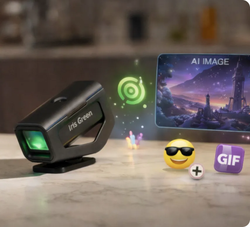 IRISGreen projector with creator visuals